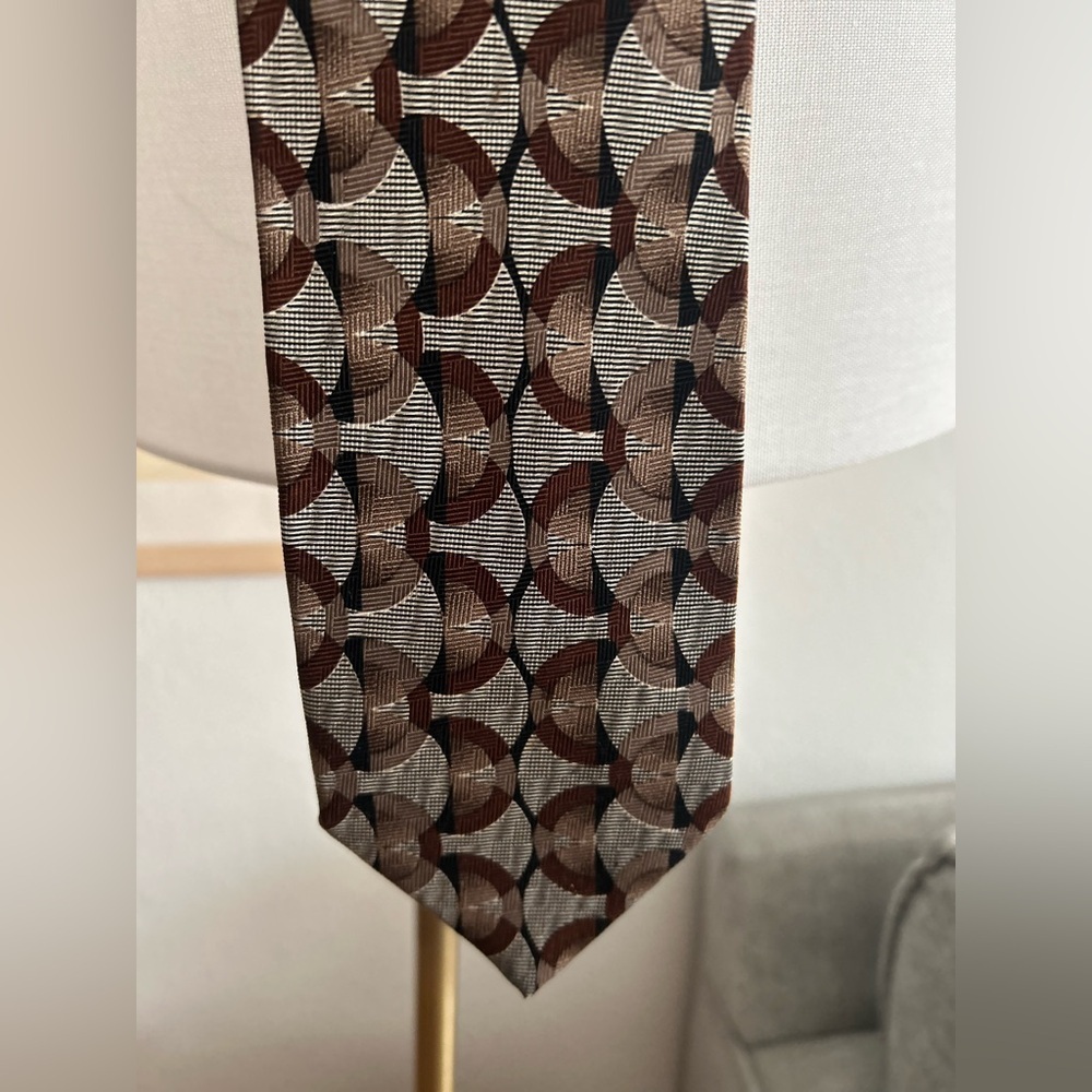 Vintage Pierre Balmain Preppy Retro Abstract Multicolor Silk Tie - Picture 3 of 8